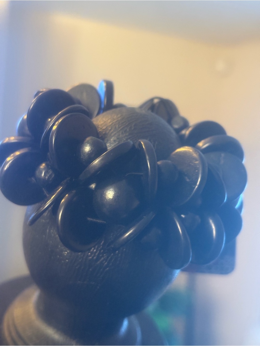 Black Button Bead Stretch Bracelet - Women Accessories